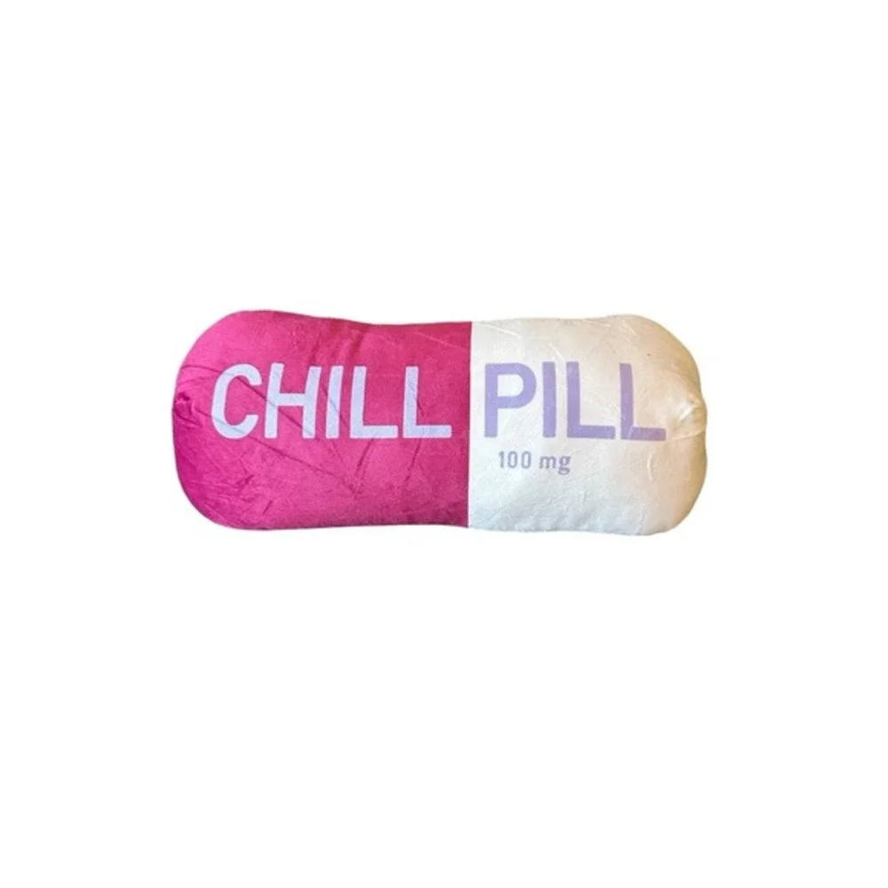 NEW 1 throw pillow CHILL PILL approximately‎ 14 inches long